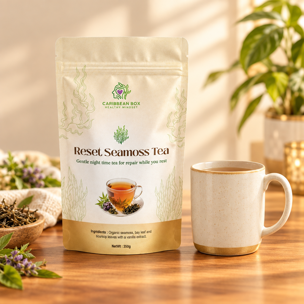 RESET Seamoss Tea Shopify product package