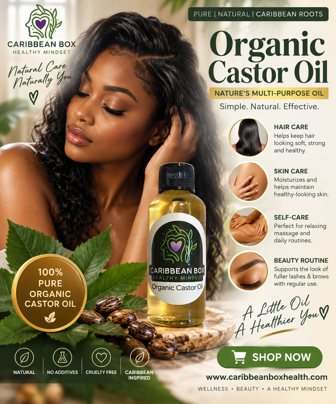 Organic Castor Oil Shopify product bottle